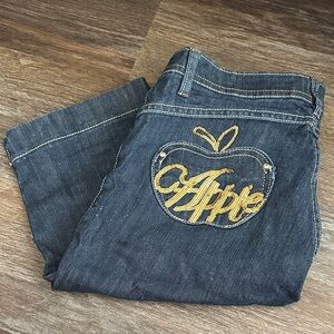 Apple Gold Embroidered Boot Cut Jeans